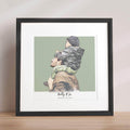 Daddy and me Colour Block People Line Portrait