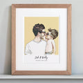 Daddy and me Colour Block People Line Portrait