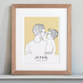 Daddy and me Colour Block People Line Portrait