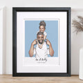 Daddy and me Colour Block People Line Portrait