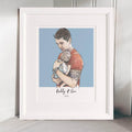 Daddy and me Colour Block People Line Portrait