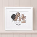 First Father's Day Watercolour Portrait