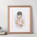 First Father's Day Watercolour Portrait
