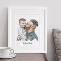 First Father's Day Watercolour Portrait