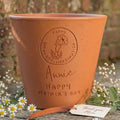 Engraved Birth Flower Plant Pot