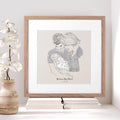 Monochrome Family Personalised Line Drawing