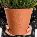 Engraved Birth Flower Plant Pot