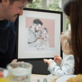 Daddy and me Colour Block People Line Portrait
