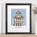 Wedding Venue Colour Block Line Portrait