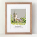 Wedding Venue Colour Block Line Portrait