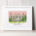 Wedding Venue Colour Block Line Portrait