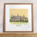 Wedding Venue Colour Block Line Portrait