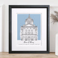 Wedding Venue Colour Block Line Portrait