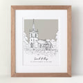 Wedding Venue Colour Block Line Portrait