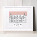 Wedding Venue Colour Block Line Portrait