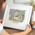 Wedding Venue Colour Block Line Portrait