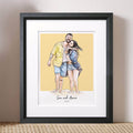 Couples Colour Block People Line Portrait