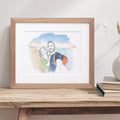 Couples Anniversary Engagement Line Portrait