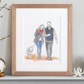 Couples Anniversary Engagement Line Portrait