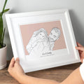 Daddy and me Colour Block People Line Portrait