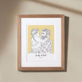 Grandad and Me Colour Block People Line Portrait