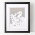 Grandad and Me Colour Block People Line Portrait