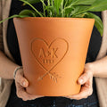 Personalised Love Heart Engraved Pot