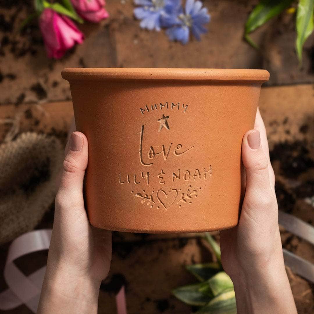 personalised ceramic plant pots Personalised Handwritten Engraved Pot – Letterfest