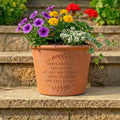 Engraved Message Round Plant Pot