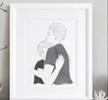 Mummy and Me Line Portrait