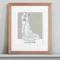 Wedding or Anniversary Couple Colour Block Portrait