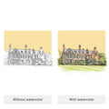 Wedding Venue Colour Block Line Portrait