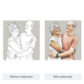 Couples Colour Block People Line Portrait
