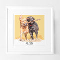 Watercolour with Colour Block Pet Portrait