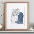 Wedding or Anniversary Couple Line Portrait