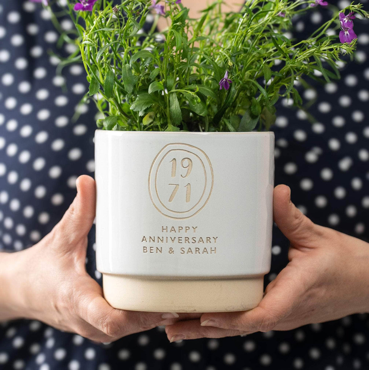 anniversary plant pot Personalised anniversary indoor plant pot