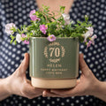 Personalised 70th birthday indoor plant pot