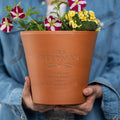 Thank you message personalised plant pot