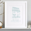 Housewarming Personalised Line Drawing for new homes