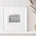 Monochrome Watercolour Personalised House Sketch