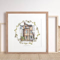Watercolour Wreath Personalised House Sketch