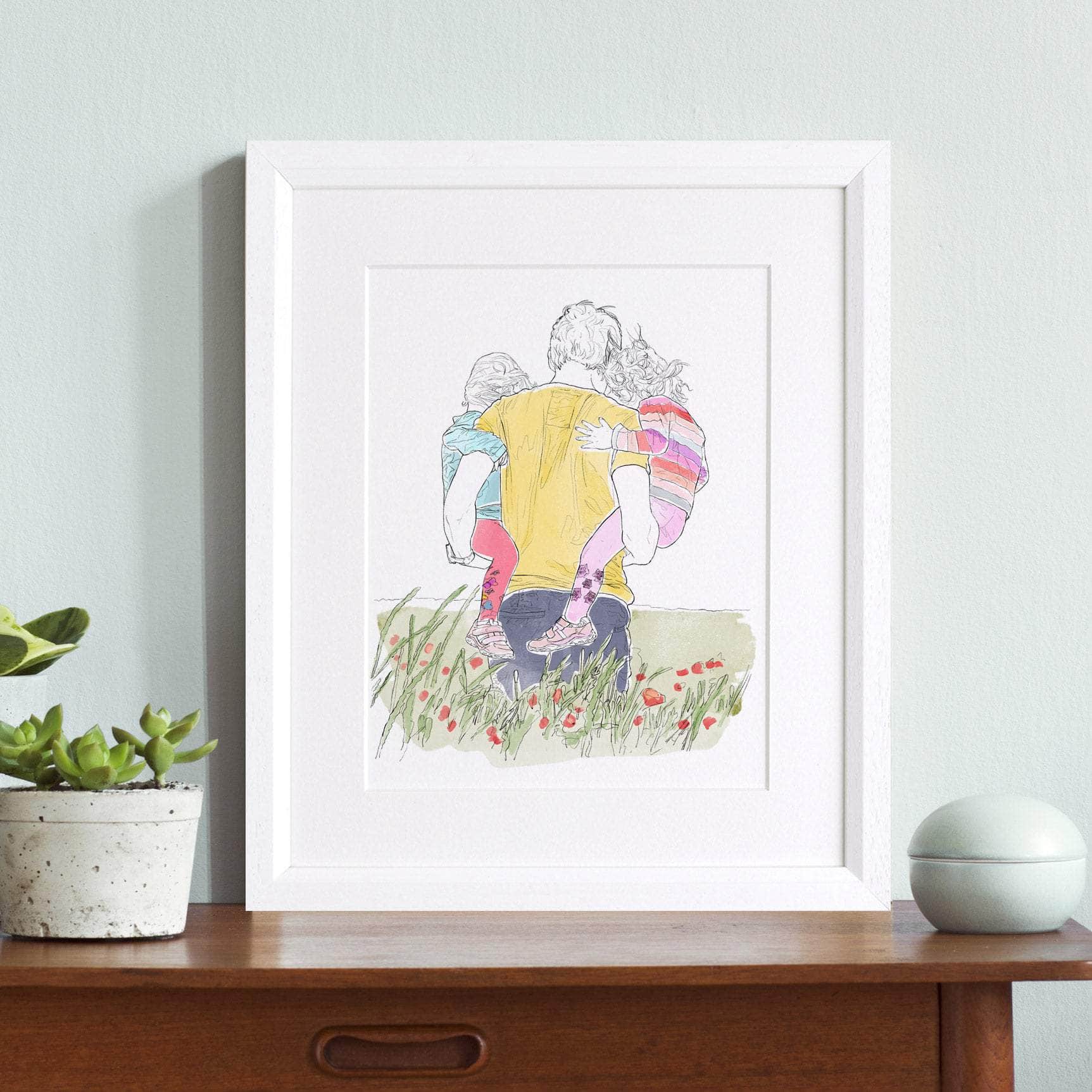 Watercolour Line People Portrait