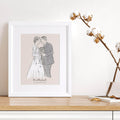 Monochrome Wedding Or Anniversary Personalised Line Drawing