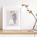 Monochrome Couples Personalised Line Drawing
