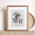 Monochrome Family Personalised Line Drawing