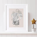 Monochrome Family Personalised Line Drawing