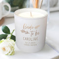 Personalised bride to be engraved scented candle