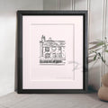 Custom Illustrated House Line Art Print