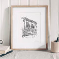 Custom Illustrated House Line Art Print