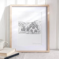 Custom Illustrated House Line Art Print